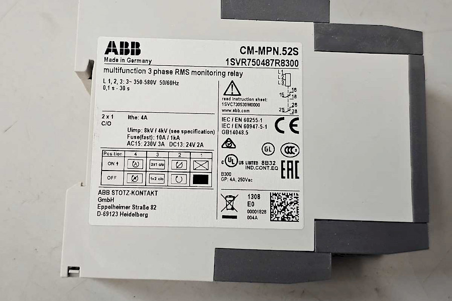 Valvontarele vaihejärjestys ABB CM MPN 52S Laitetori com